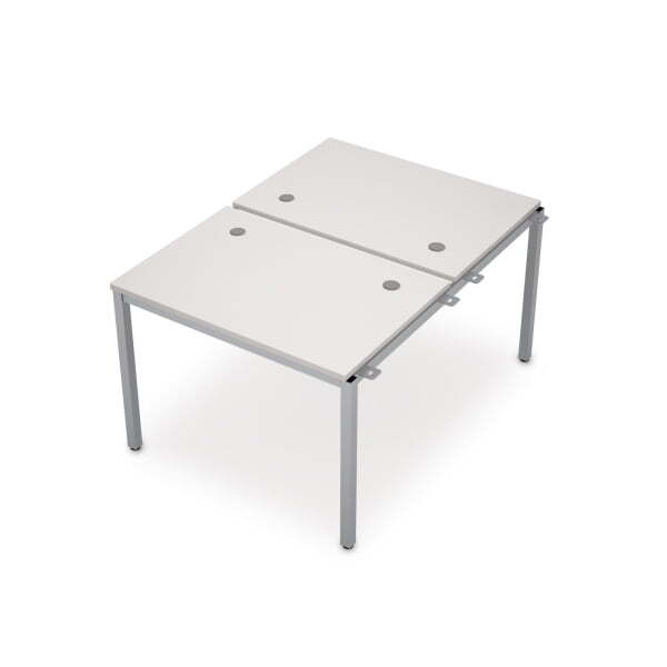 6МБН.277 Сдвоенные бенч-системы, начальный модуль (1000x1435x750) (Белый/Алюминий матовый)