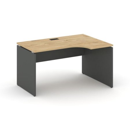 Стол рабочий эргономичный SN-D.SPA-011(R) (1380х700/980х750) (Тиквуд Светлый/Антрацит)