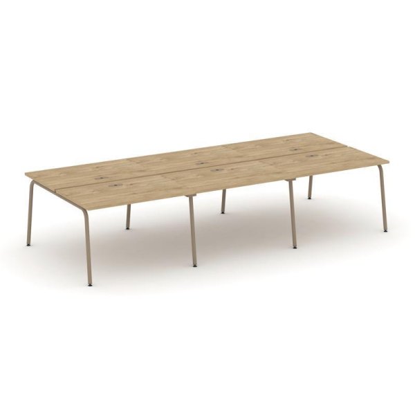 Рабочая станция 6 мест ES.D.RS-6.2-LK (3540х1500х750) (Тиквуд Светлый/Металл Латте)