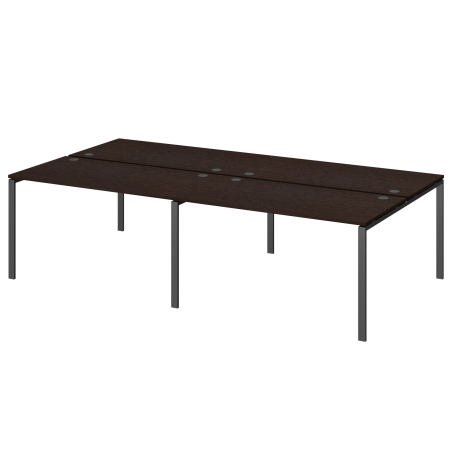 Бенч двойной на 4 рабочих места Арго-М АМБ-005.60-4 3600x1236x760 (Дуб венге/Антрацит)