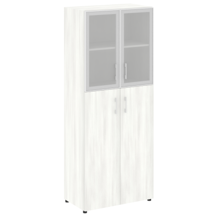 Шкаф комбинированный со стеклом в алюминиевой раме нужен топ LT.ST 1.7R 800x450x1990 (Снежная Патина)