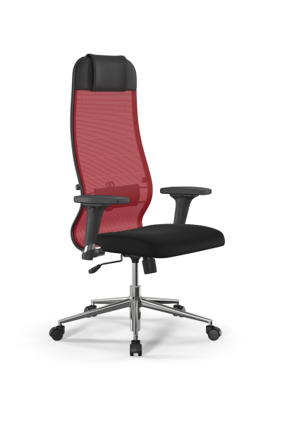 Кресло для руководителя Метта Sit 10 B1-111D - X2+UMF(X1) /Ub00/Wh00/D02P(M09.B23.G18.W01) (Красный | Черный)