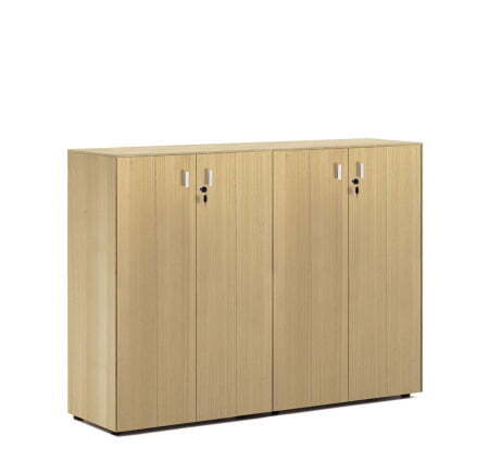 EXE Шкаф средний на 4 двери H120 (Дуб Светлый/Хром)