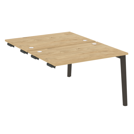Стол-приставка двойной на деревянных опорах Onix Wood OW.D.SPR-2.8 1180x1635x750 (Тиквуд Светлый/Дуб Темный)