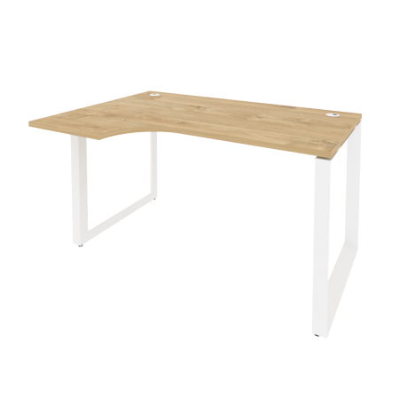 Стол эргономичный левый на О-образном м/к Onix O.MO-SA-2L 1380x980x750 (Тиквуд Светлый/Белый Металл)