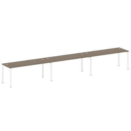 Рабочая станция на 3 раб. места Metal System Style БП.СМ-3.5 5400x720x750 (Вяз/Белый металл)