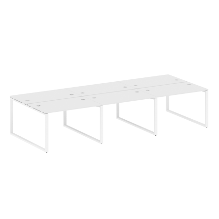Рабочая станция Metal System Style БО.СМ-6.2 3600x1475x750 (Белый/Белый металл)