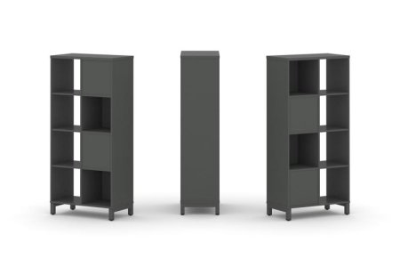 Набор стеллажа 2-х сторонний, 4 яруса SN.NSD-421 (754х400х1615) (Антрацит/Металл Антрацит)
