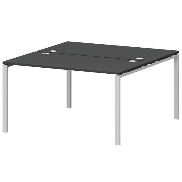 Бенч двойной на металлокаркасе Смарт СМС2-П-10К.149.Пр25 1000x1496x750 (Графит/Белый)