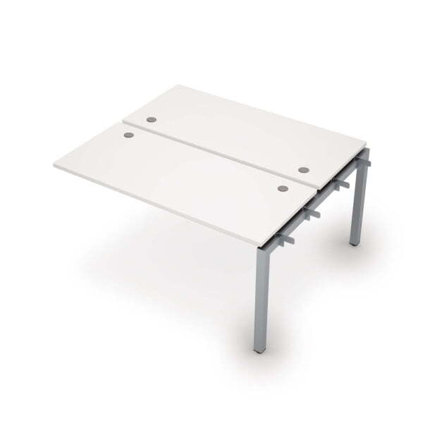 6МБС.5269 Бенч-система на 2 рабочих места, средний модуль (1400x1235x750) (Белый/Алюминий матовый)