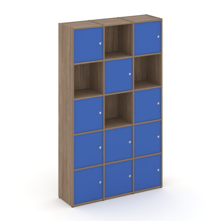 Стеллаж Locker Plus LK.K-009 1188x350x1983 (Дуб Аризона | Синий)