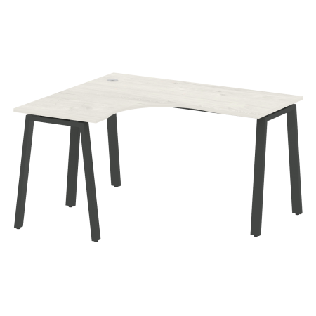 Стол криволинейный левый Metal System Style БА.СА-3 Л 1400x1200x750 (Дуб Наварра/Антрацит металл)