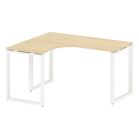 Стол криволинейный левый Metal System Style БО.СА-3 Л 1400x1200x750 (Акация/Белый металл)