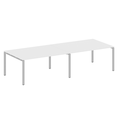 Переговорный стол 2 столешницы Metal System Style БП.ПРГ-2.4 3200x1235x750 (Белый/Серый металл)