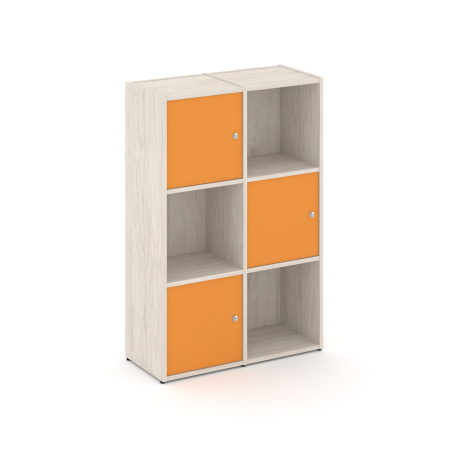 Стеллаж Locker Plus LK.K-002 798x350x1203 (Денвер Светлый | Оранжевый)