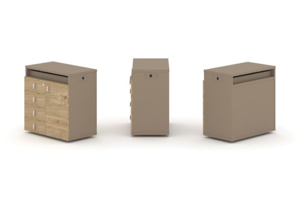 Тумба одиночная + топ ES.NB.1T-2 (750х410х750) (Латте/Тиквуд Светлый)