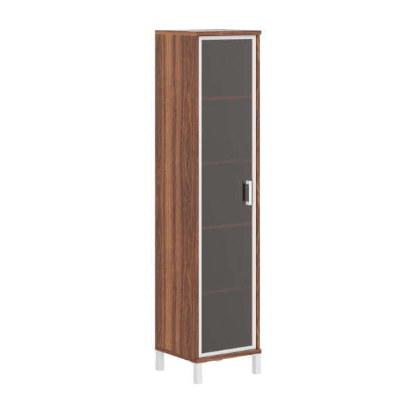 Шкаф узкий, стекло в AL раме, левая Born B-431.8 L 475x450x2054 (Орех Даллас)