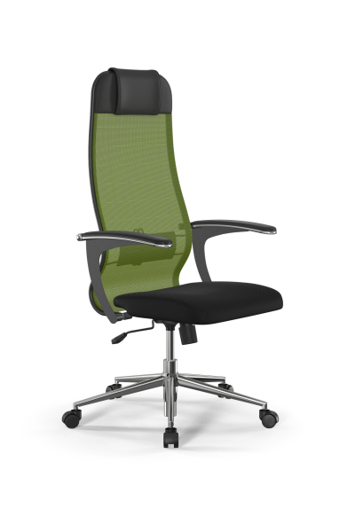 Кресло для руководителя Метта Sit 10 B1-111U - X2+UMF(X1) /Ub00/Wh00/U0mL-b(M09.B23.G18.W01) (Зеленый | Черный)
