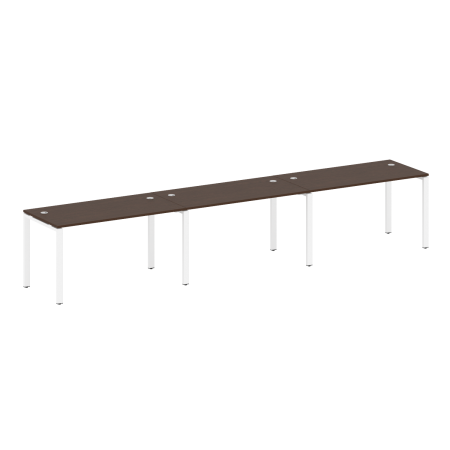Рабочая станция на 3 раб. места Metal System Style БП.СМ-3.3 4200x720x750 (Венге Цаво/Белый металл)