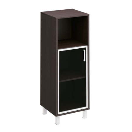 Шкаф для документов левый, дверь в алюминиевой раме + ниша Борн B 421-815 480x450x1310 (Венге)