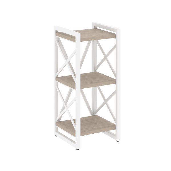 Стеллаж на регулируемых опорах-3 полки VR.L-MST.O-3.4 400x400x910 (Дуб Аттик/Белый металл)