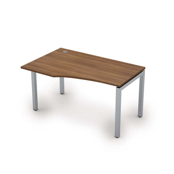 6М.522 Стол криволинейн.лев (1400x900x750) (Шамони темный/Алюминий матовый)