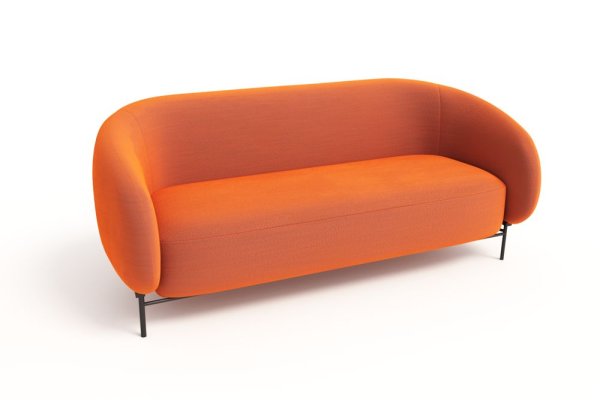 Диван двухместный BLT-2 (Velvet Lux 72/Металл Черный)