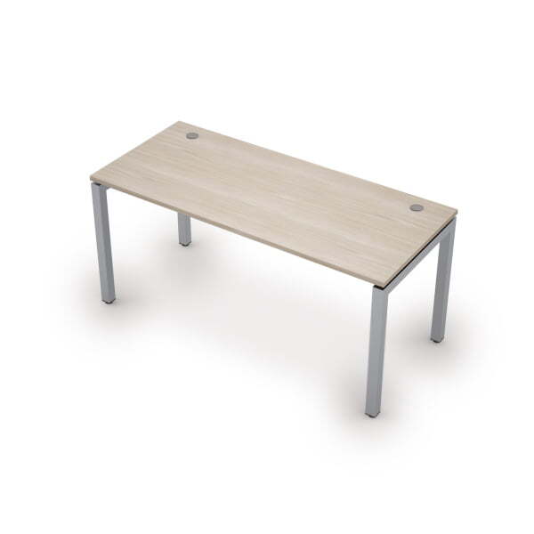 6М.504 Стол рабочий (1600x700x750) (Шамони светлый/Алюминий матовый)