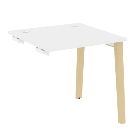 Стол-приставка к опорным элементам на деревянных опорах Onix Wood OW.SPR-0.8 780x800x750 (Белый Бриллиант/Дуб Светлый)