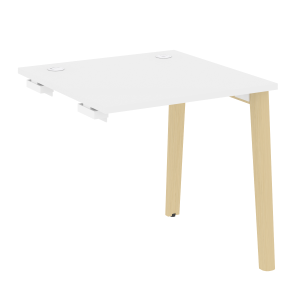 Стол-приставка к опорным элементам на деревянных опорах Onix Wood OW.SPR-0.8 780x800x750 (Белый Бриллиант/Дуб Светлый)