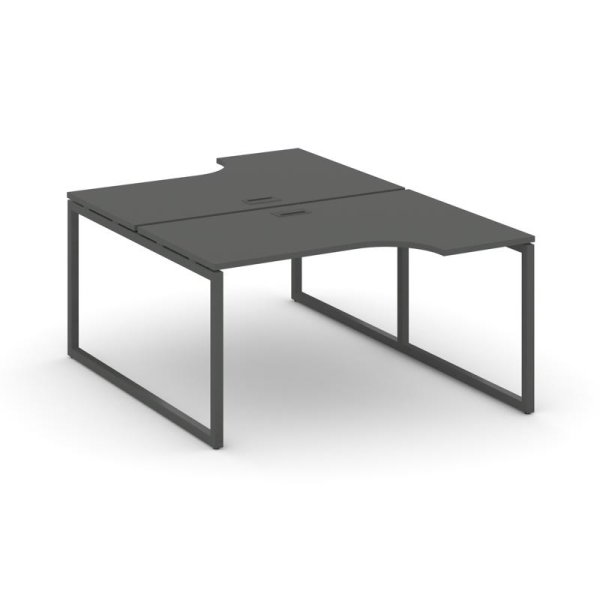 Рабочая станция эргономичная SN-4O.DRPA-011 (1380х1432/1992х750) (Антрацит/Металл Антрацит)
