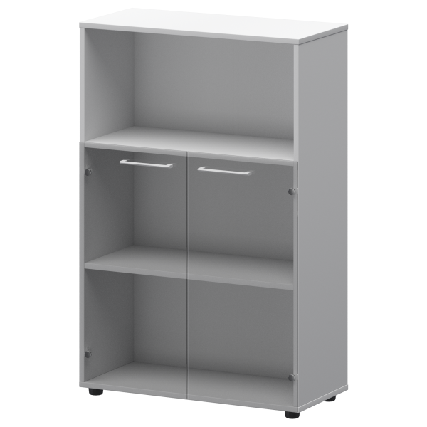 Шкаф средний с нишей со стеклом Кортез СМШ38.28S(Б) 792x380x1190 (Белый)