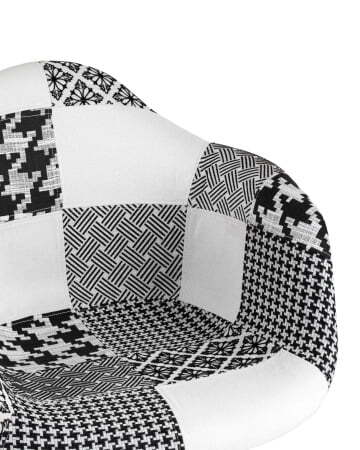 Кресло DSW пэчворк черно-белое (Стул-кресло DSW черно-белый)
