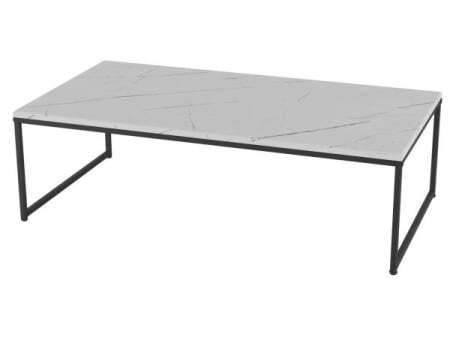Стол журнальный Инсайд НС 1020x540x300 (Белый мрамор/Черный)