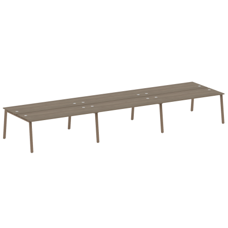 Рабочая станция на 6 рабочих места на А-образном м/к Metal System Style БА.СМ-6.5 5400x1475x750 (Вяз/Мокко металл)