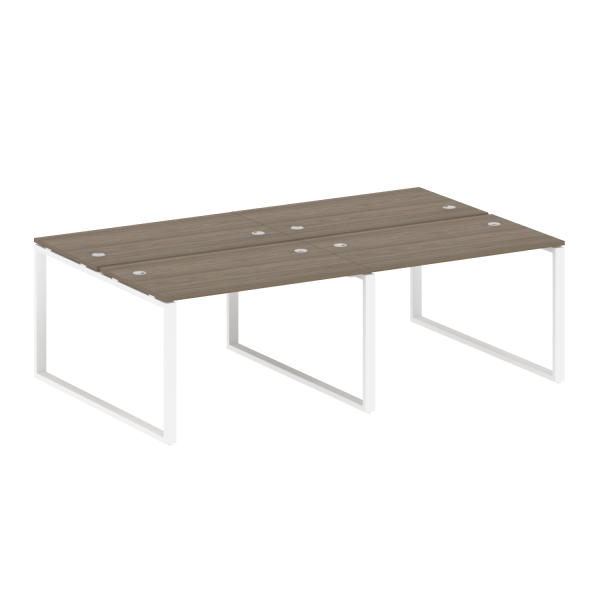 Рабочая станция Metal System Style БО.СМ-4.2 2400x1475x750 (Вяз/Белый металл)