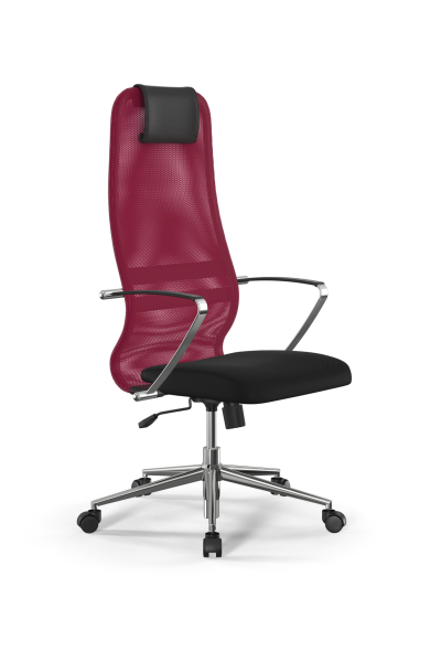 Кресло для руководителя Метта Sit 8 B1-8K - X1+UMF(X1) /Uh00/Wh00/K5cL(M09.B23.G18.W01) (Красный | Черный)