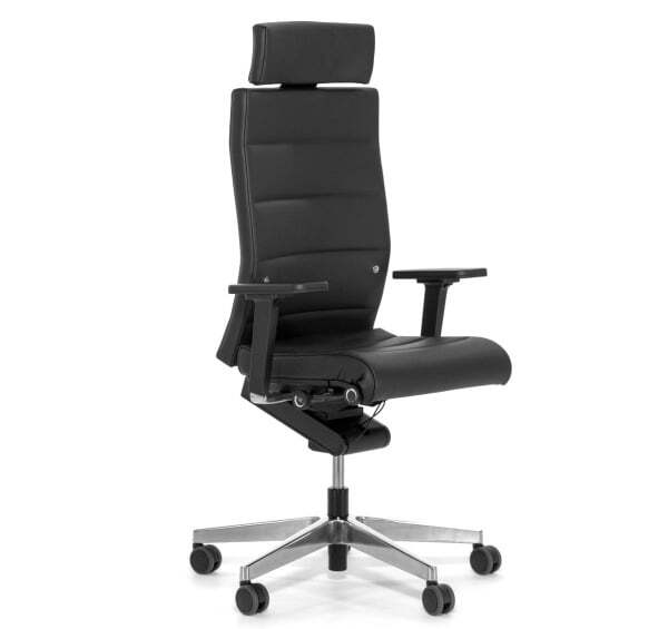 CHAMP Кресло высок.спинка кожа ЧЕРНЫЙ/КОЖА (Черный)