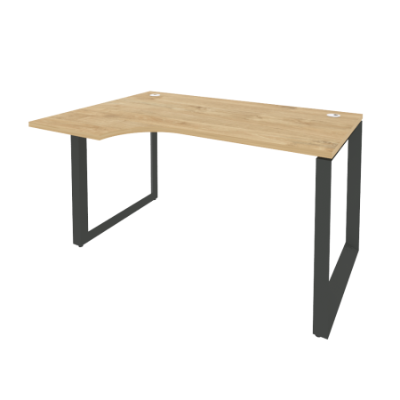 Стол эргономичный левый на О-образном м/к Onix O.MO-SA-2L 1380x980x750 (Тиквуд Светлый/Черный металл)
