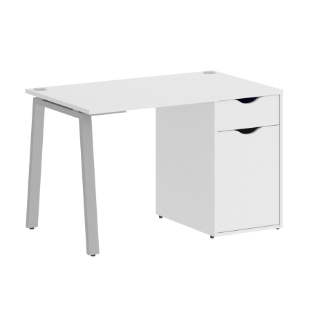 Стол письменный VR.SP-3-118.1.A 1180x720x750 (Белый Бриллиант/Серый Металл)