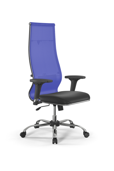Кресло для руководителя Метта Sit 10 B1-163D - T+Extra /Km00/Wm12/D02P(M09.B21.G20.W01) (Васильковый | Черный)
