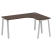 Стол криволинейный правый Metal System Style БА.СА-4 Пр 1600x1200x750 (Дуб Наварра/Серый металл)