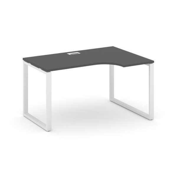 Стол рабочий эргономичный SN-6O.SPA-021(R) (1380х800/980х750) (Антрацит/Металл Белый)