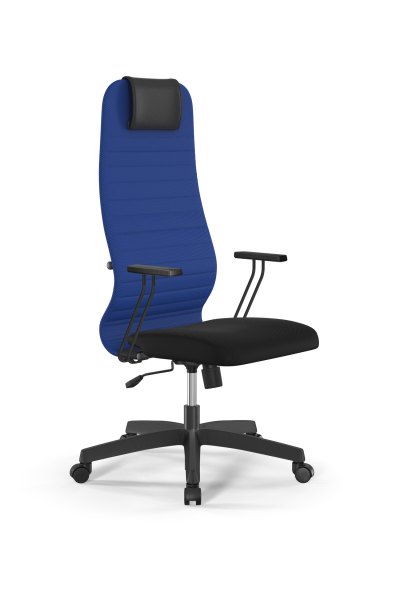 Кресло для руководителя Метта Sit 8 B1-10T - UMF(X1) /Uh02/Wh00/T1bp-b(M09.B02.G15.W01) (Синий | Черный)