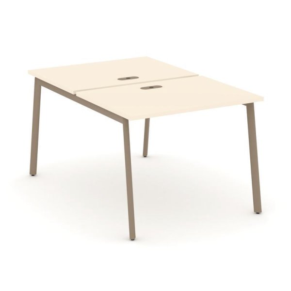 Рабочая станция 2 места ES.D.RS-2.1-LP (980х1500х750) (Сатин/Металл Латте)