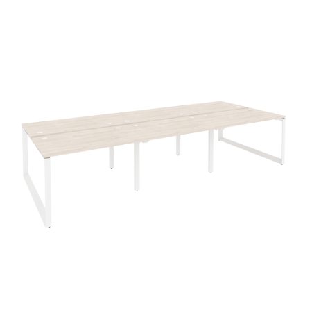 Рабочая станция на О-образном м/к Onix O.MO-D.RS-6.2.7 3540x1475x750 (Денвер Светлый/Белый Металл)