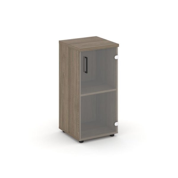 Шкаф низкий узкий SN.STU.E-302(R) (400х400х833) (Вяз Благородный/Прозрачный)