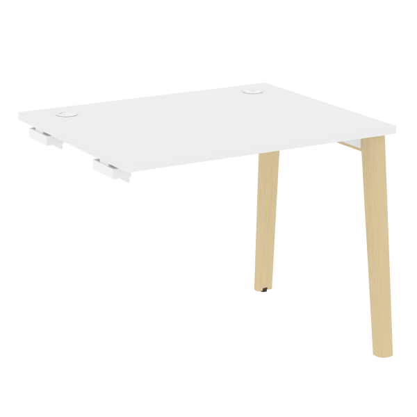 Стол-приставка к опорным элементам на деревянных опорах Onix Wood OW.SPR-1.8 980x800x750 (Белый Бриллиант/Дуб Светлый)
