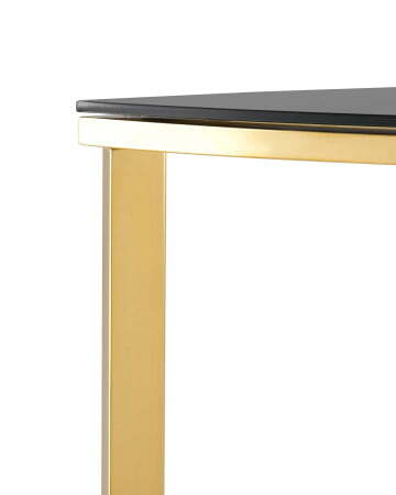 Консоль полукруглая АЛЬБА 115*30 золото стекло черное (Консоль Альба золотой)