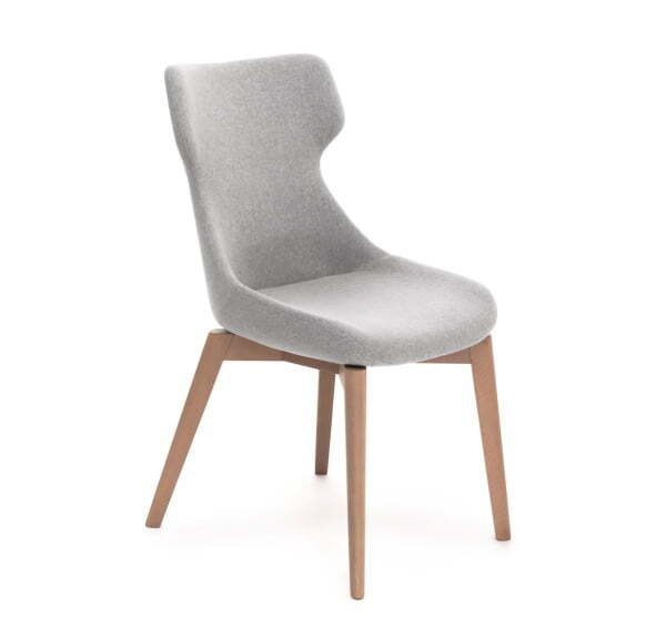 ANTEA Кресло на деревянной опоре (Светло-серый)